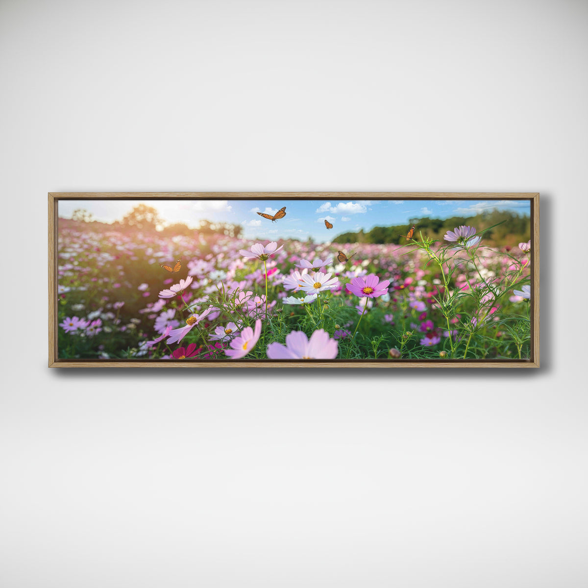 Cosmos Flowers with Butterflies