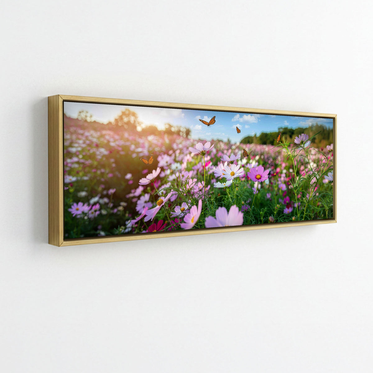 Cosmos Flowers with Butterflies