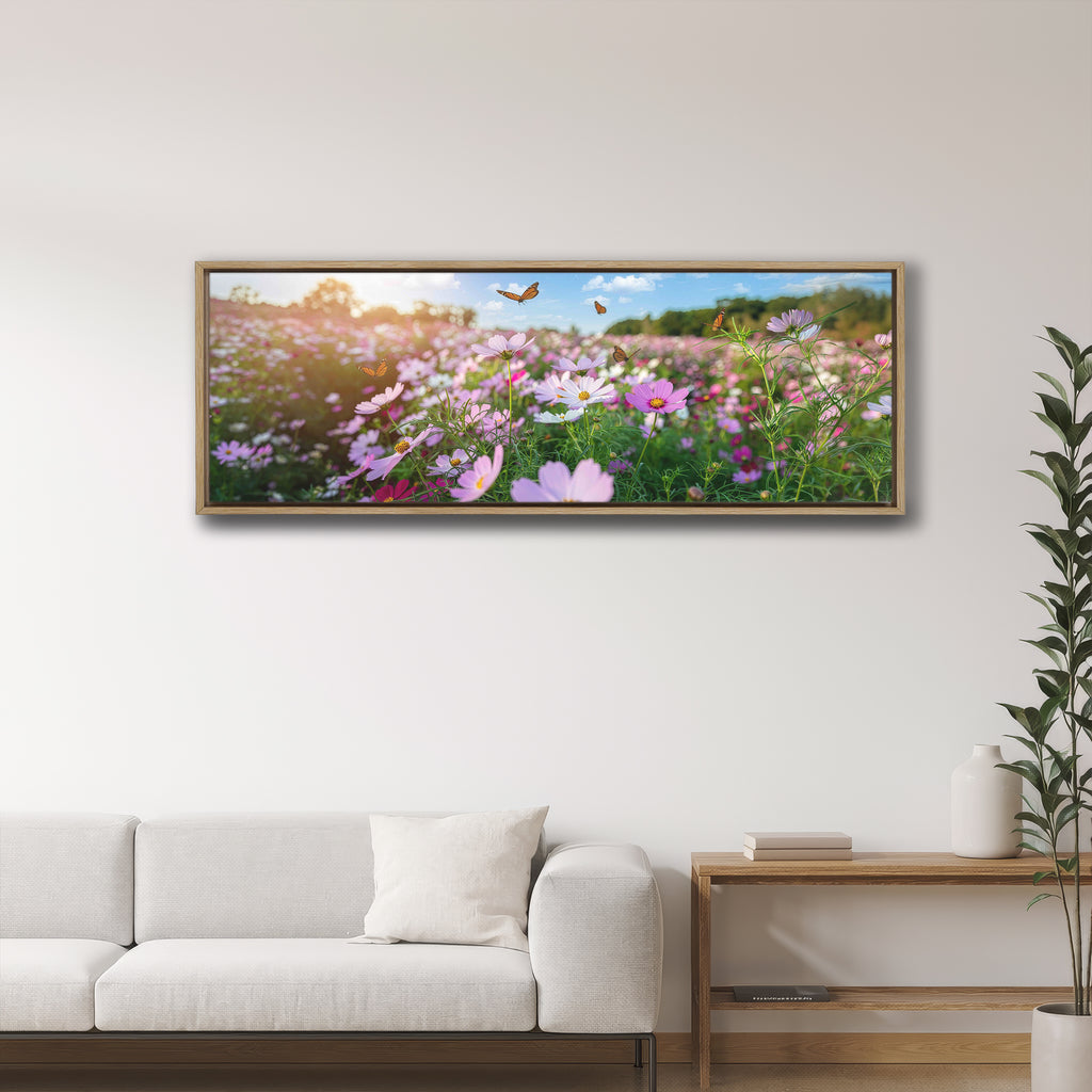 Cosmos Flowers with Butterflies
