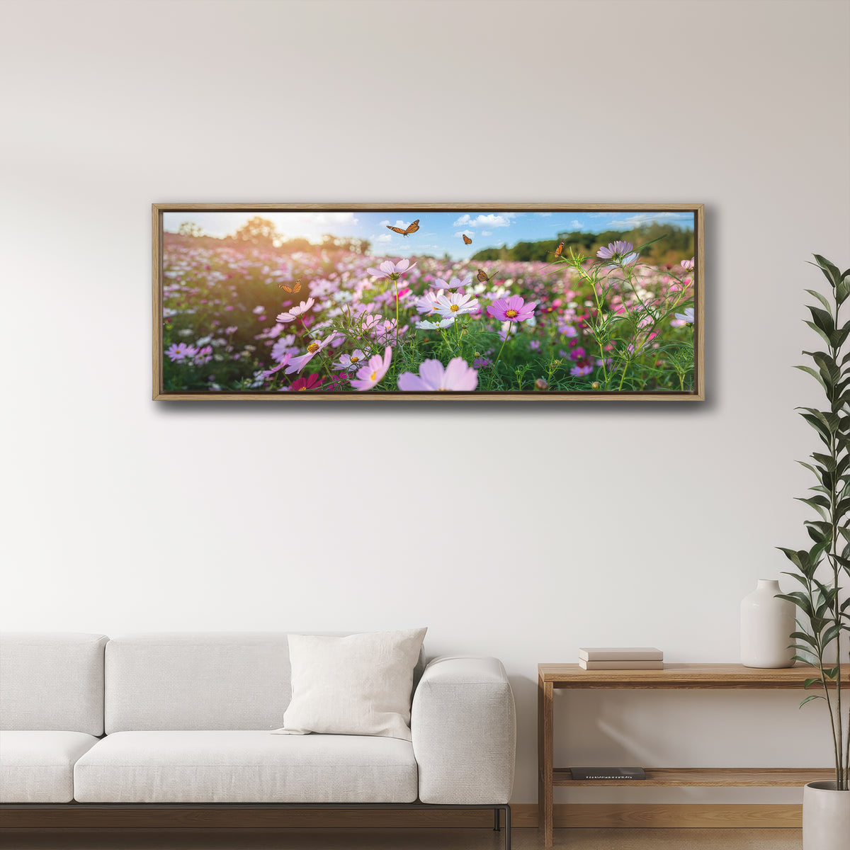 Cosmos Flowers with Butterflies