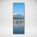 Red Crowned Crane under Mount Fuji